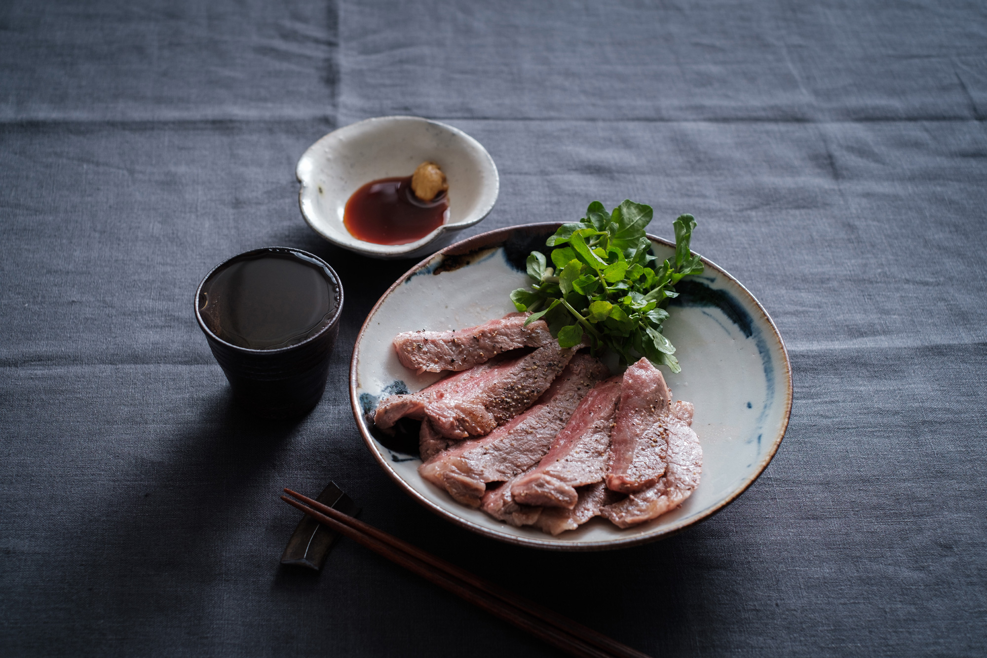 Fukushima Beef Steak with Japanese Mustard Soy Sauce