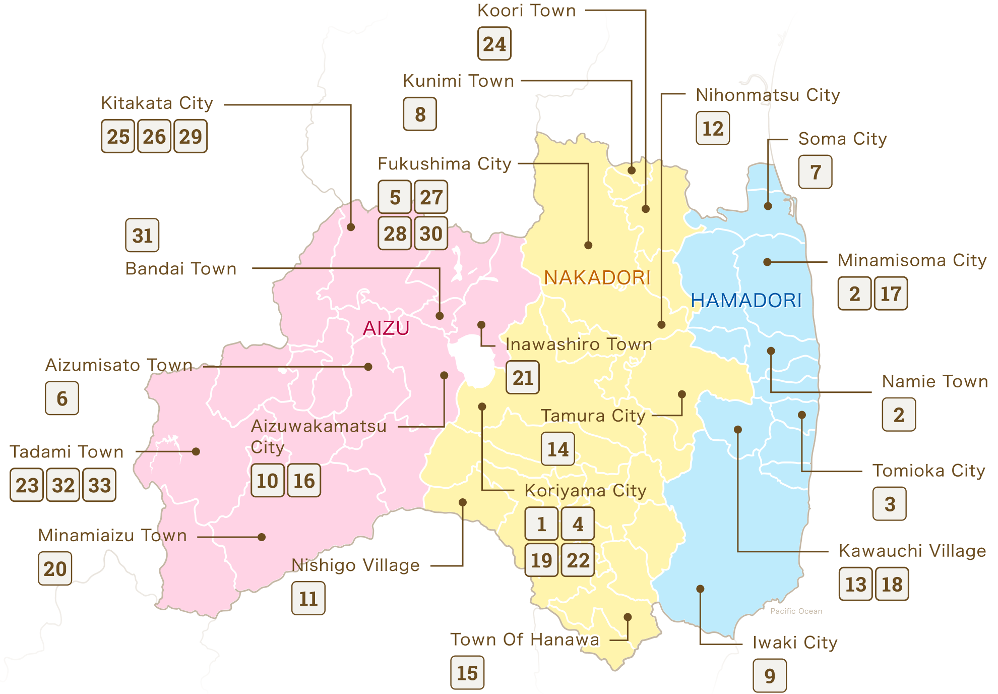 いろんなお酒の酒蔵マップ